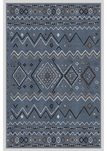 Iskandinav Kilim Desenli Halı, Dokuma Taban Dekoratif Şönil Halı