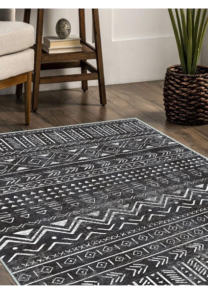 Iskandinav Kilim Desenli Halı, Dokuma Taban Dekoratif Şönil Halı