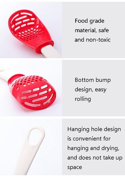 Puluz 3 Adet Delikli Patates Ezme Spatulası -Kırmızı (Yurt Dışından) indirimleri