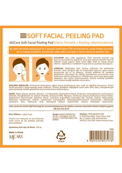 Mjcare Face Peeling Pad