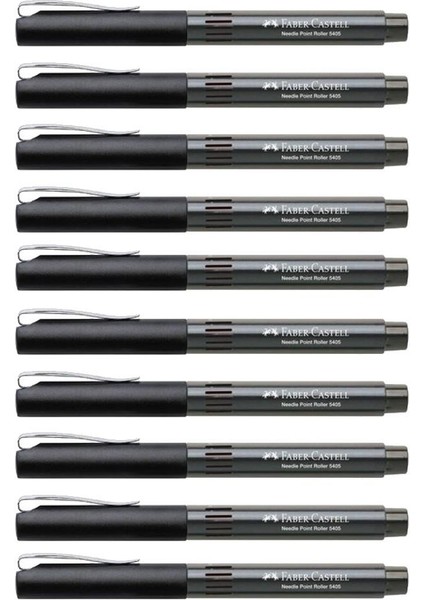 Faber Castell Needle 5405 0.5 Iğne Uçlu Roller Kalem 10 Adet Siyah