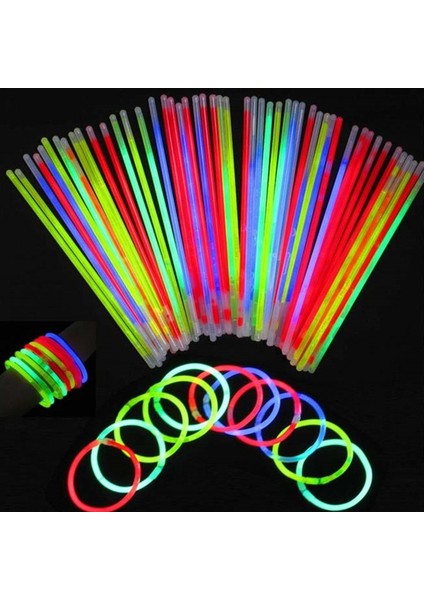 Glow Stick Fosforlu Neon Bileklik 50 Adet