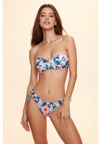 Pampas Brazilian Bağcıklı Bikini Tek Alt Çiçek Desenli 229202