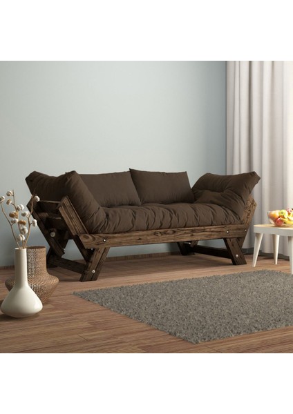Adalar Masif Ceviz-Kahve Renk 2li Kanepe CPT8120-210