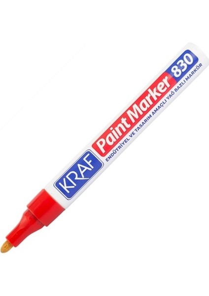 830 Paint Markör Kalem Kırmızı 12'li