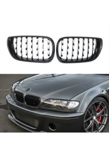 Bmw 3 Serısı 2002-2004 E46 Dıamond Panjur (Böbrek) Pıano Black Çerçeve fiyatları