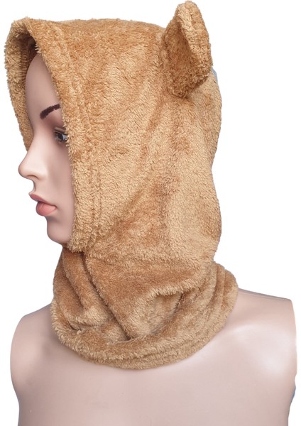 Teddy Bear Ayıcık Kulaklı Boyunluk Bere-Kahverengi fiyatları