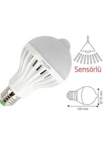 LED Ampul 7 W Beyaz Sensörlü Helios