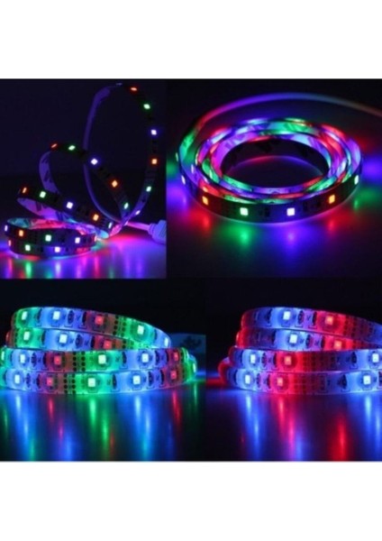 Rgb Şerit LED Seti Adaptör Kumanda Dahil 5m