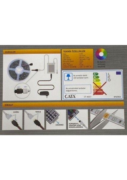 Cata CT-4557 Rgb Set 5 mt 96 Renk