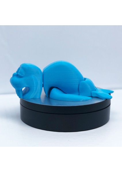 3D Hareketli Deniz Aygırı / Mors Figürlü Oyuncak - Mavi