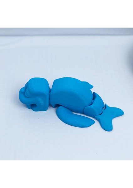 3D Hareketli Deniz Aygırı / Mors Figürlü Oyuncak - Mavi