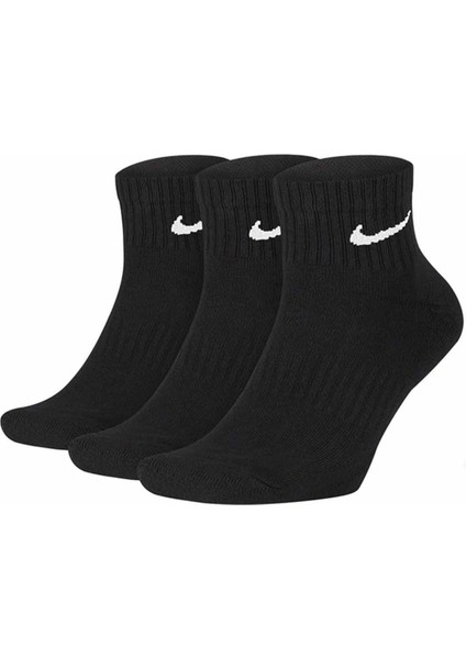 Everyday Cushioned Training Ankle Socks (3 Pairs) Çorap SX7667-010-SIYAH