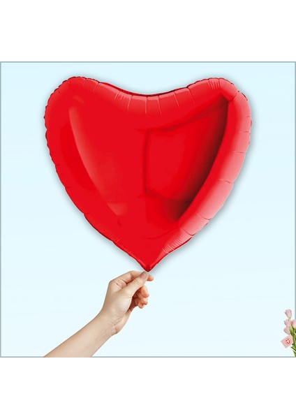 Kalp Folyo Balon, 60cm - Kırmızı