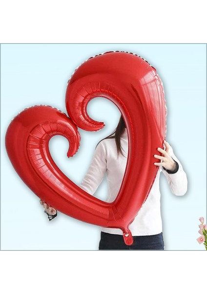 İçi Boş Kalp Folyo Balon, 100cm - Kırmızı