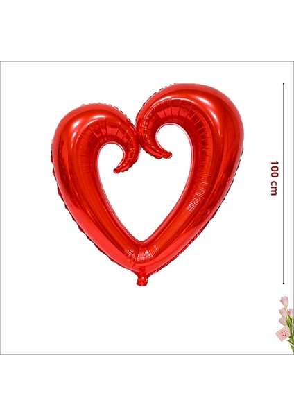 İçi Boş Kalp Folyo Balon, 100cm - Kırmızı fiyatları