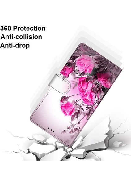 iPhone 13 Mini 5.4 Inç Uyumlu Desen Baskılı Deri Cüzdan Tpu Telefon Kılıfı - Renkli (Yurt Dışından)