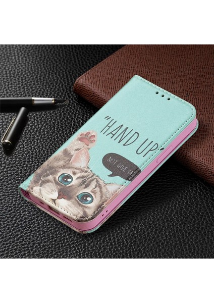 iPhone 13 Mini 5.4 Inç Uyumlu Desen Baskılı Deri Cüzdan Tpu Telefon Kılıfı - Renkli (Yurt Dışından)