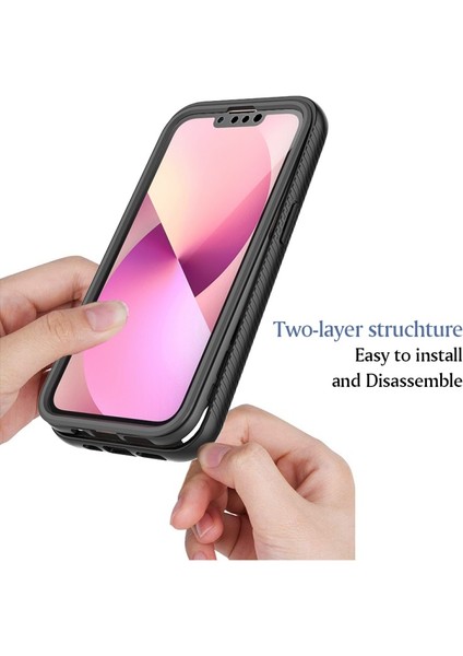 iPhone 13 Mini 5.4 Inç Uyumlu Pet Ekran Koruyuculu Pc + Tpu Hibrit Telefon Kılıfı - Mor (Yurt Dışından) modelleri