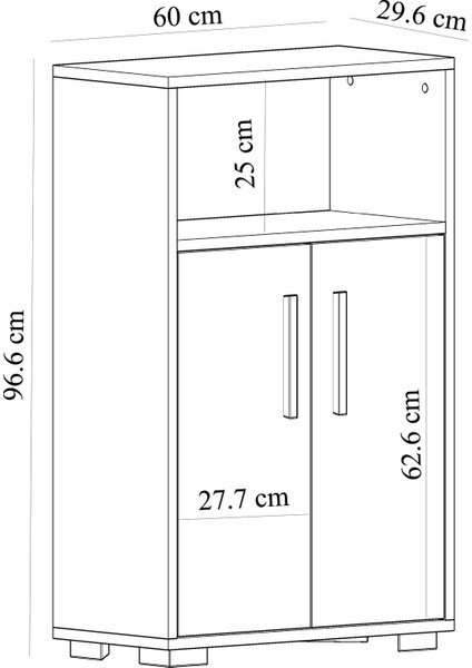 Cantek Dizayn Moon Çok Amaçlı Dolap Safirmeşe-Beyaz