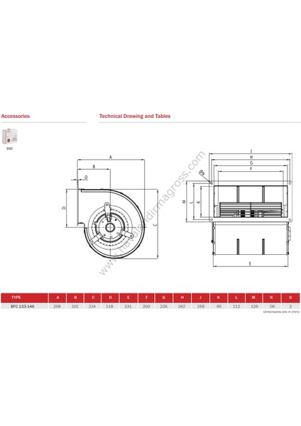 Bahçıvan Bfc 146-2K Öne Eğimli Coil Fanı fiyatları
