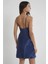 Saten Güpürlü Gecelik 624 Navy 4