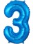 3 Rakam Mavi Folyo Balon 40 cm 1