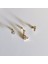 Cerrahi Çelik Üç Taş Charmlı & Tek Taşlı Üçlü Gold Piercing Set- 3 Adet - 6 mm 2