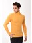 Erkek Balıkçı Yaka Boğazlı Slim Fit Kazak Sarı 2