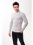 Erkek Balıkçı Yaka Boğazlı Slim Fit Kazak Gri 4
