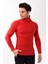 Erkek Balıkçı Yaka Boğazlı Slim Fit Kazak Kırmızı 2