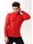 Erkek Balıkçı Yaka Boğazlı Slim Fit Kazak Kırmızı 4