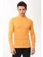 Erkek Balıkçı Yaka Boğazlı Slim Fit Kazak Sarı 1
