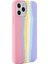 iPhone 13 Pro Için Gökkuşağı Desenli Sıvı Silikon Düşmeye Dayanıklı Telefon Kılıfı - Pembe (Yurt Dışından) 2