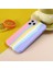 iPhone 13 Pro Için Gökkuşağı Desenli Sıvı Silikon Düşmeye Dayanıklı Telefon Kılıfı - Pembe (Yurt Dışından) 5