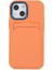 iPhone 13 Mini Için Kauçuk Yüzeyli Kartlıklı Çizilmez Pc + Tpu Telefon Kılıfı - Turuncu (Yurt Dışından) 4