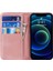 iPhone 13 Mini Için Çizilmeye Dayanıklı Çift Renkli Deri Cüzdan Tasarımlı Telefon Kılıfı - Rose Gold (Yurt Dışından) 5