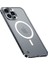 iPhone 12 Mini Için Çizilmeye Dayanıklı Temperli Cam + Manyetik Kablosuz Şarjlı Metal Mat Telefon Kılıfı - Gümüş (Yurt Dışından) 2