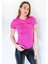Kadın Fuşya Düz T-Shirt W1108 1