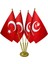 Masa Üstü Büyük Birlik Partisi Bayrağı Türk Bayrağı Dörtlü Pirinç Direk Masa Bayrak Seti 1