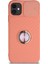 Caseworld Apple iPhone 11 Kapak Kamera Korumalı Yüzüklü Pastel Silikon Kılıf - Pudra 2