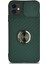Caseworld Apple iPhone 11 Kapak Kamera Korumalı Yüzüklü Pastel Silikon Kılıf - Koyu Yeşil 2