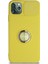 Caseworld Apple iPhone 11 Pro Max Kapak Kamera Korumalı Yüzüklü Pastel Silikon Kılıf - Sarı 2