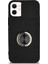 Caseworld Apple iPhone 12 Mini Kapak Kamera Korumalı Yüzüklü Pastel Silikon Kılıf - Siyah 2