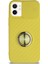 Caseworld Apple iPhone 12 Mini Kapak Kamera Korumalı Yüzüklü Pastel Silikon Kılıf - Sarı 2