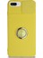 Guesche Apple iPhone 8 Plus Kapak Kamera Korumalı Yüzüklü Pastel Silikon Kılıf - Sarı 2