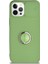 Guesche Apple iPhone 12 Pro Kapak Kamera Korumalı Yüzüklü Pastel Silikon Kılıf - Açık Yeşil 2