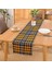 Sarı Lacivert Modern Ekose Tasarımlı Runner 1