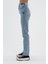 Açık Mavi Yüksek Bel Slim Straight Fit Dizi Yıpratmalı Fermuarlı Jean Pantolon C 4694-005 2