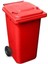 Çöp Konteyner 120 Lt Tekerlekli Kırmızı 1